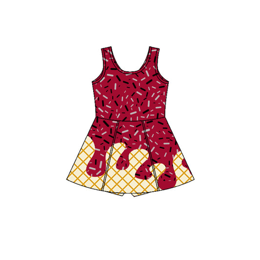 7.7GSD2749 Plaid brown-red sleeveless yoga dress