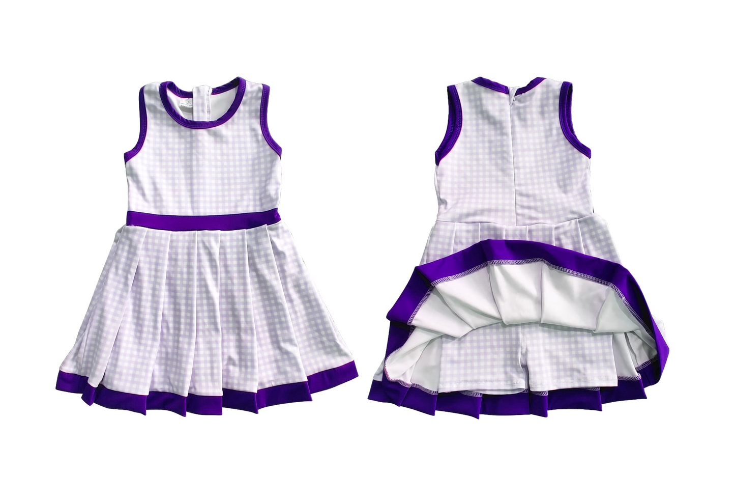 7.17GSD2758 Purple Plaid Sleeveless Yoga Dress
