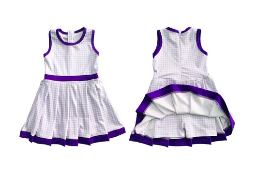 7.17GSD2758 Purple Plaid Sleeveless Yoga Dress