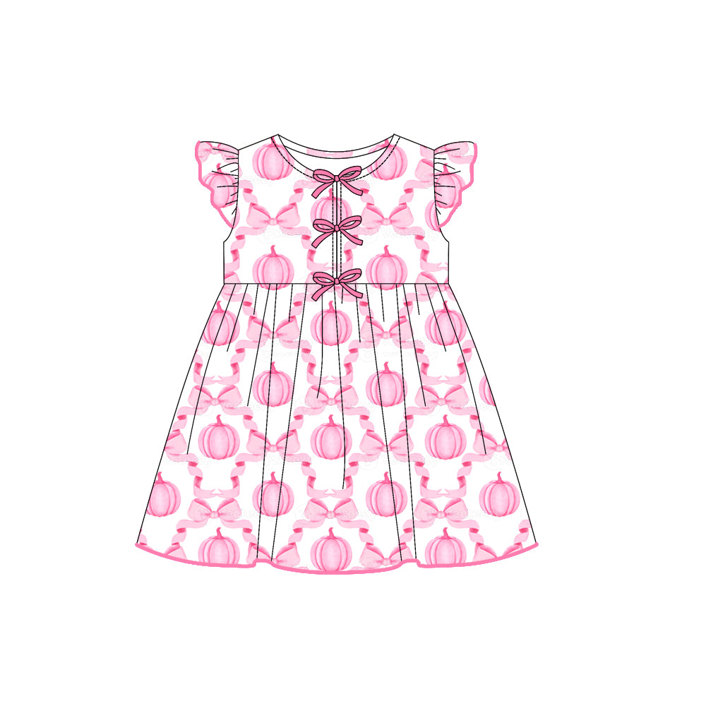 7.29GSD2768 Pink Pumpkin Fly Sleeve Dress