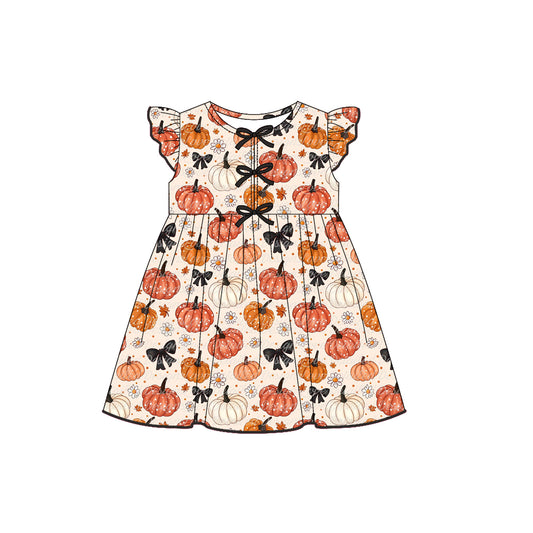 7.29GSD2769 Autumn Pumpkin Fly Sleeve Dress