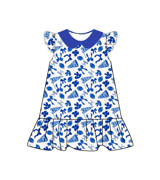 7.26 GSD2782 Blue bow girl dress
