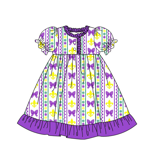 X924 GSD2825 Purple Bow Dress