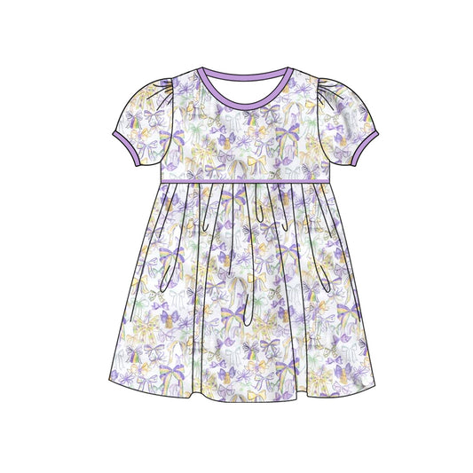 X930 GSD2828 Purple Short-sleeved Dress