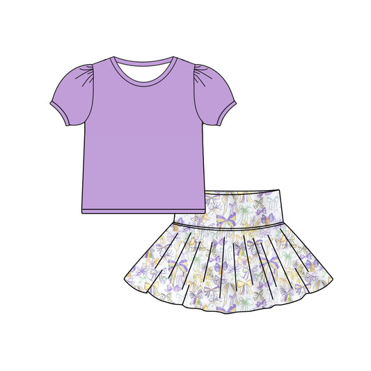 X930 GSD2829 Purple Skirt Set