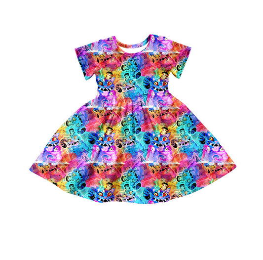 X10.14 GSD2921 Cartoon Puppy Pink Dress