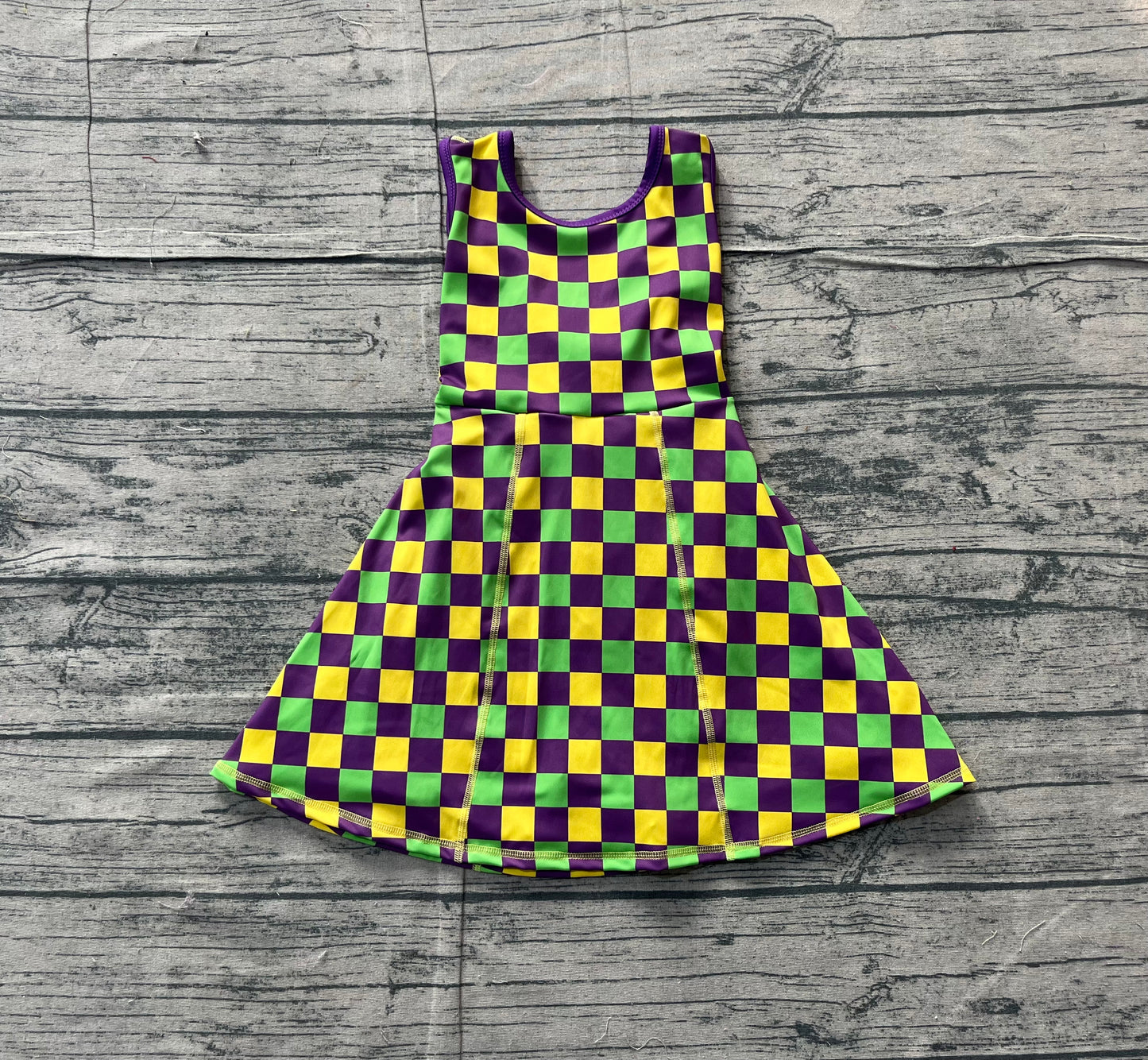 X11.11 GSD2946 Plaid Sleeveless Yoga Dress