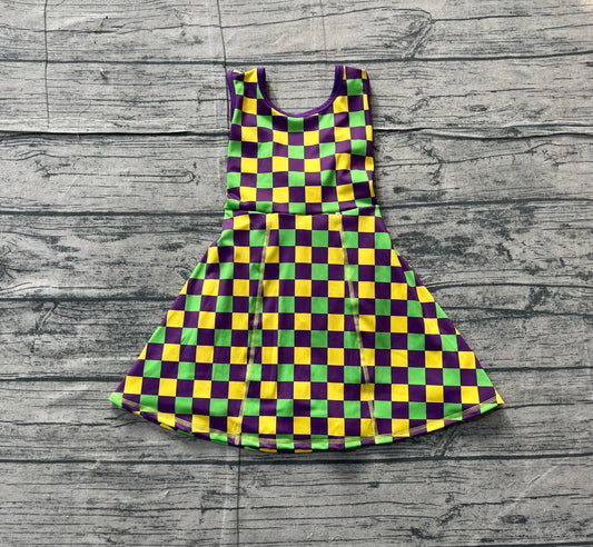 X11.11 GSD2946 Plaid Sleeveless Yoga Dress