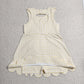 RTS NO MOQ Yoga GSD3027 Baby Girls Sleeveless Yellow Checked Yoga Shorts Short Scallop Knee Length Dresses