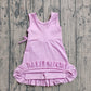 GSD3034Baby Girls Pink Sleeveless Yoga Shorts Ruffle Knee Length Dresses Preorder