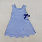 3.30 GSD3427 Baby Girls Blue Checked Yoga Active Scallop Shorts Knee Length Dresses
