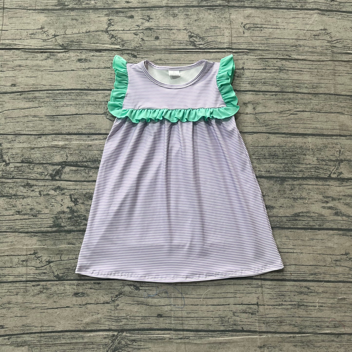 GSD3560Baby Girls Sleeveless Purple Stripe Knee Length Dresses Preorder