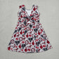GSD3582 Baby Girls Elephants A Bows Team Yoga Active Shorts Knee Length Dresses