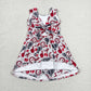 GSD3582 Baby Girls Elephants A Bows Team Yoga Active Shorts Knee Length Dresses