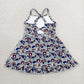 GSD3588 Baby Girls Strap Camo AU Team Yoga Active Shorts Ruffle Knee Length Dresses