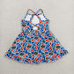 Baby Girls Strap Camo Crocodiles Team Yoga Active Shorts Ruffle Knee Length Dress