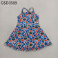 Baby Girls Strap Camo Crocodiles Team Yoga Active Shorts Ruffle Knee Length Dress