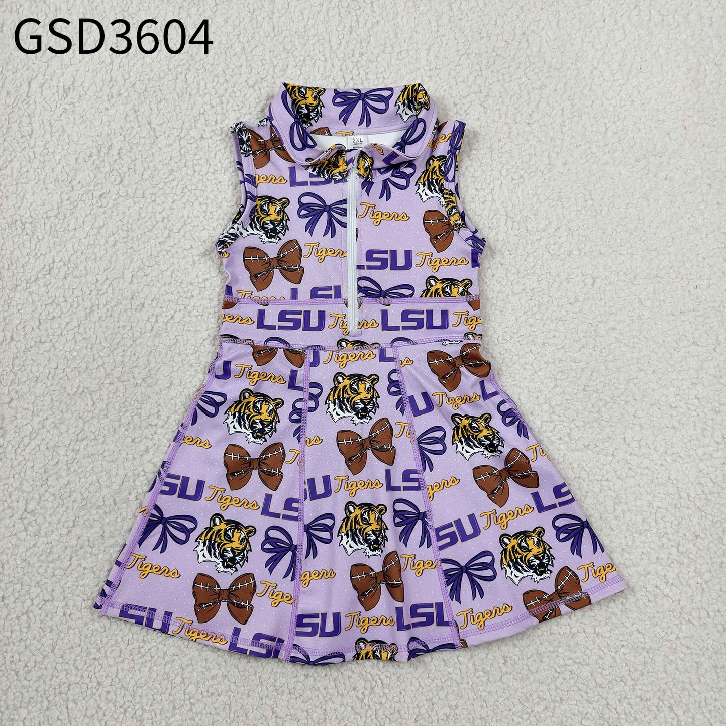 Baby Girls LSU Tiger Footballs Team Yoga Active Shorts Knee Length Dresses