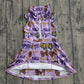 GSD3604Baby Girls LSU Tiger Footballs Team Yoga Active Shorts Knee Length Dresses Preorder