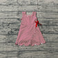 GSD3669Baby Girls Sleeveless Red Checked Yoga Active Shorts Knee Length Dresses Preorder