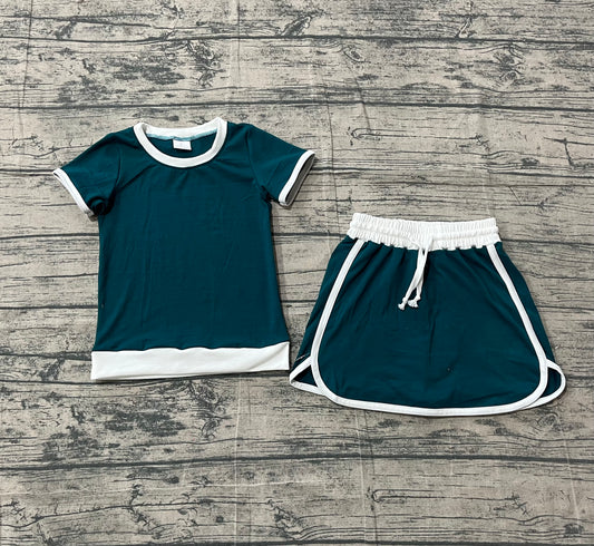 GSD3670Mama and Me Short Sleeve Short Top Skirt Short Cotton Clothes Sets