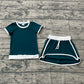 GSD3670Mama and Me Short Sleeve Short Top Skirt Short Cotton Clothes Sets