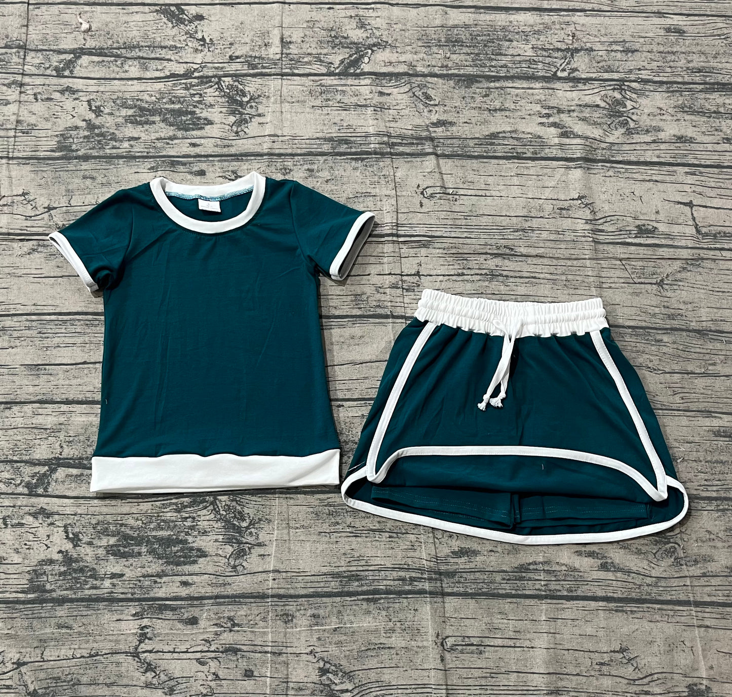 GSD3670Mama and Me Short Sleeve Short Top Skirt Short Cotton Clothes Sets