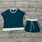 GSD3673Mama and Me Short Sleeve Short Top Skirt Short Cotton Clothes Sets