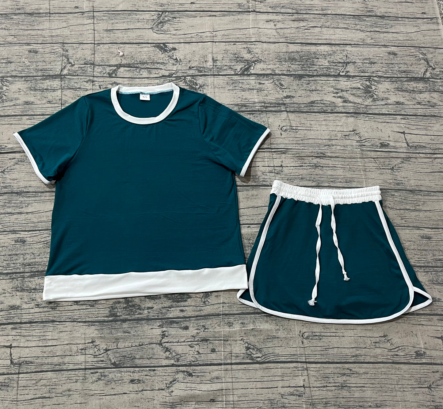 GSD3673Mama and Me Short Sleeve Short Top Skirt Short Cotton Clothes Sets