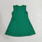 RTS NO MOQ yoga GSD3742 Baby Girls Green Sleeveless Yoga Active Shorts Knee Length Dresses