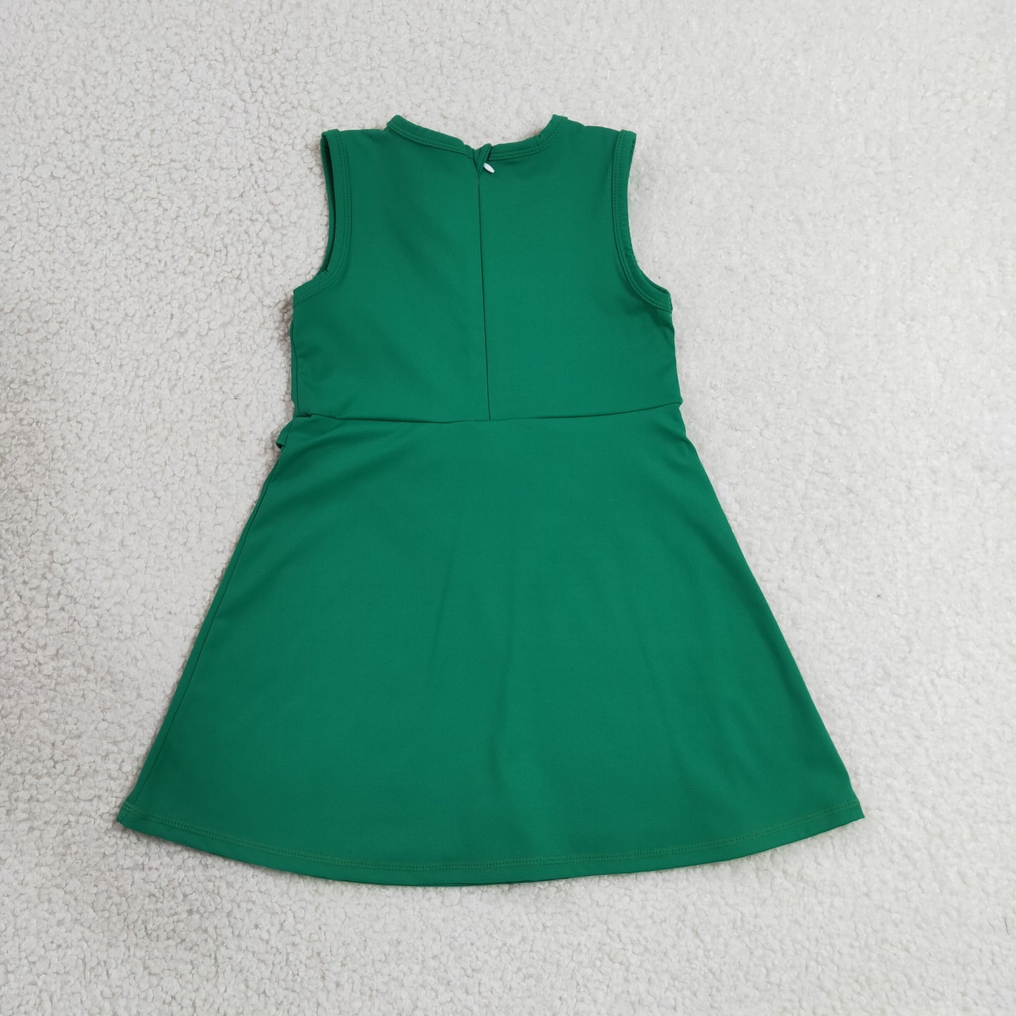 RTS NO MOQ yoga GSD3742 Baby Girls Green Sleeveless Yoga Active Shorts Knee Length Dresses