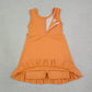 NEW RTS NO MOQ yoga fabric cotton GSD3767 Baby Girls Orange Sleeveless Scallop Trim Yoga Knee Length Dress
