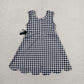 Baby Girls Black Checked Sleeveless Yoga Active Shorts Scallop Knee Length Dresses