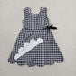 Baby Girls Black Checked Sleeveless Yoga Active Shorts Scallop Knee Length Dresses