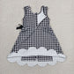 Baby Girls Black Checked Sleeveless Yoga Active Shorts Scallop Knee Length Dresses