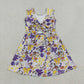 NEW RTS NO MOQ yoga fabric GSD3801 Baby Girls Football Bow Knee Length Active Skort Dresses