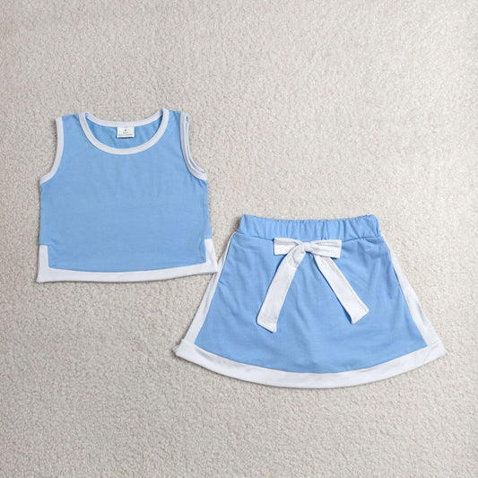 RTS NO MOQ milk silk GSD3828 Baby Girls Sleeveless Green Pink Top Skirt Shorts Clothes Setsv