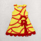 RTS NO MOQ Yoga GSD3834 Baby Girls Softball Bows Team Yoga Active Short Scallop Knee Length Dress