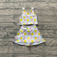 GSD3836Baby Girls Bows Softballs Vests Top Skirt Short Team Yoga Active Clothes Set Preorder
