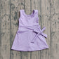 GSD3881Baby Girls Lavender Sleeveless Bows Yoga Active Short Knee Length Dress Preorder