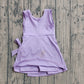 GSD3881Baby Girls Lavender Sleeveless Bows Yoga Active Short Knee Length Dress Preorder