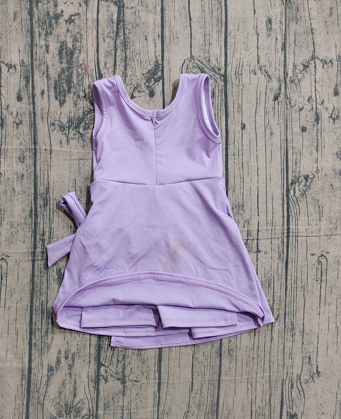 GSD3881Baby Girls Lavender Sleeveless Bows Yoga Active Short Knee Length Dress Preorder