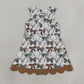 NEW RTS NO MOQ yoga fabric GSD4008 Yoga Baby Girls Camo Bow Deer Print Scallop Knee Length Yoga Active Dress