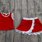 4.1 GSD4027 Baby Girls Sleeveless Dark Red Vest Scallop Skirt Short Yoga Active Clothes Set