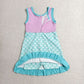 RTS NO MOQ Yoga GSD4125 Baby Girls Sleeveless Mermaid Yoga Active Short Knee Length Dress