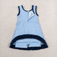 RTS NO MOQ Yoga GSD4126 Baby Girls Blue Navy Sleeveless Yoga Active Short Knee Length Dress