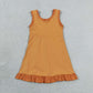 RTS NO MOQ Yoga GSD4127 Baby Girls Sleeveless Orange Yoga Active Short Ruffle Knee Length Dress