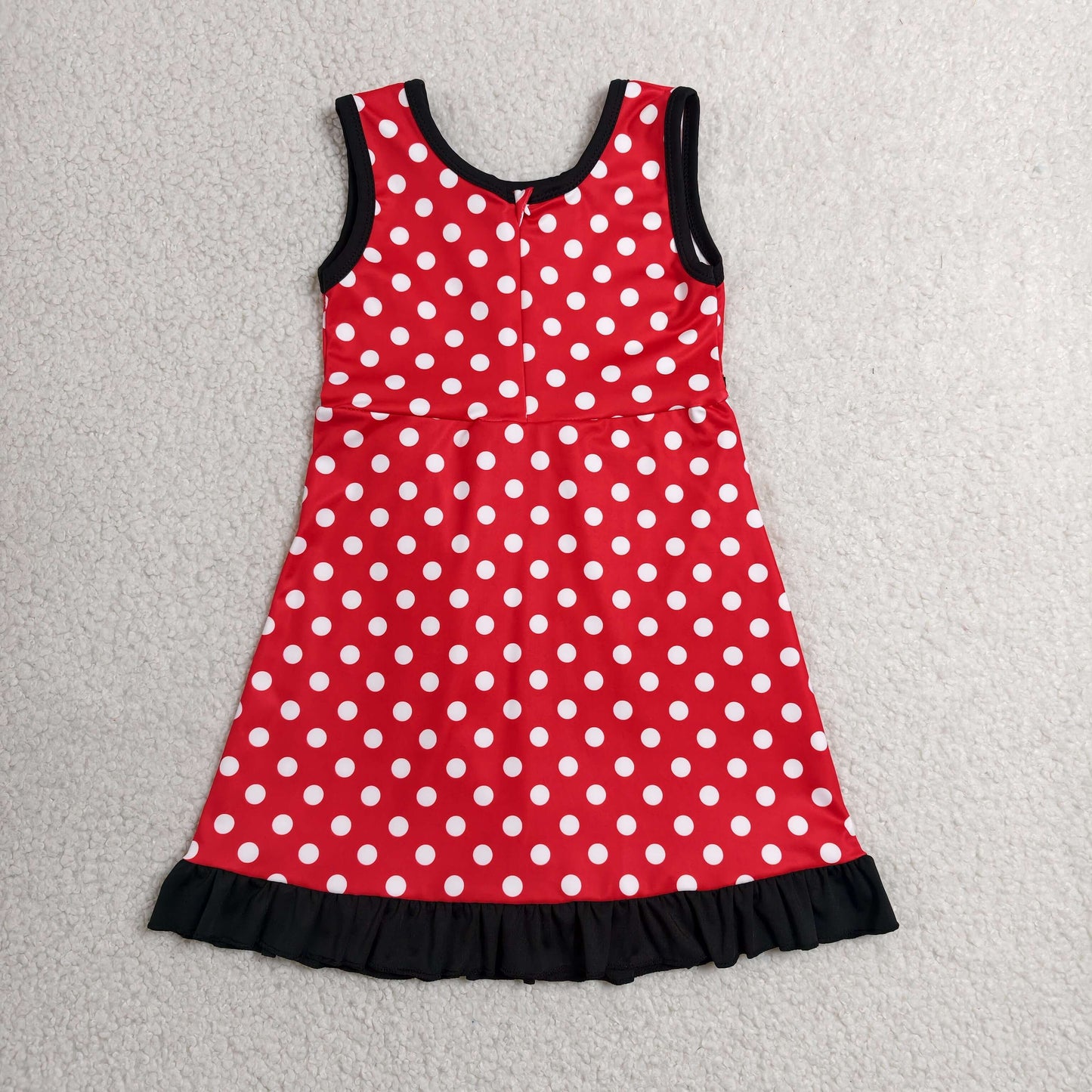 RTS NO MOQ Yoga GSD4128 Baby Girls Sleeveless Polka Dots Yoga Active Short Knee Length Dress