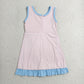 RTS NO MOQ Yoga GSD4129 Baby Girls Light Pink Blue Sleeveless Yoga Active Short Knee Length Dress
