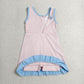 RTS NO MOQ Yoga GSD4129 Baby Girls Light Pink Blue Sleeveless Yoga Active Short Knee Length Dress